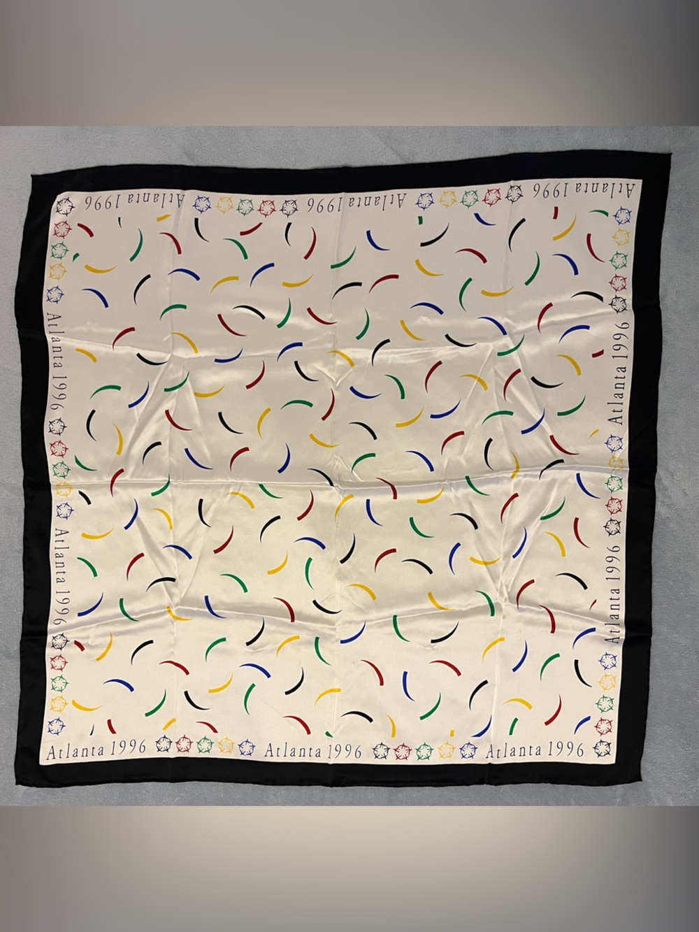 Atlanta 1996 Multicolor Silk Scarf - Black Border